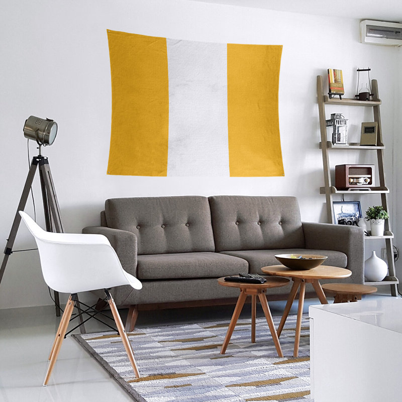 Tapisserie de polyester Pittsburgh, H 51 po x l 60 po, Pittsburgh Gold / blanc / Pittsburgh Gold