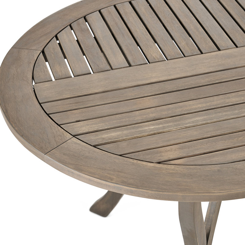 70" Wood Patio Dining Furniture - Graceful Gray Tabletop Table Piece