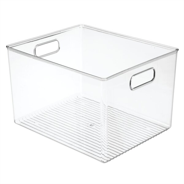 mDesign Large Plastic Kitchen Pantry Storage Organizer Bin with Handles, 4  Pack - Clear, 10 x 10 x 7.75
