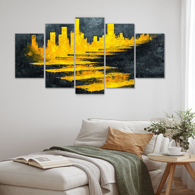 «Cityscape Geometric Pulse - Geometric Art - Industrial Wall Art Decor Decor Diamond»
