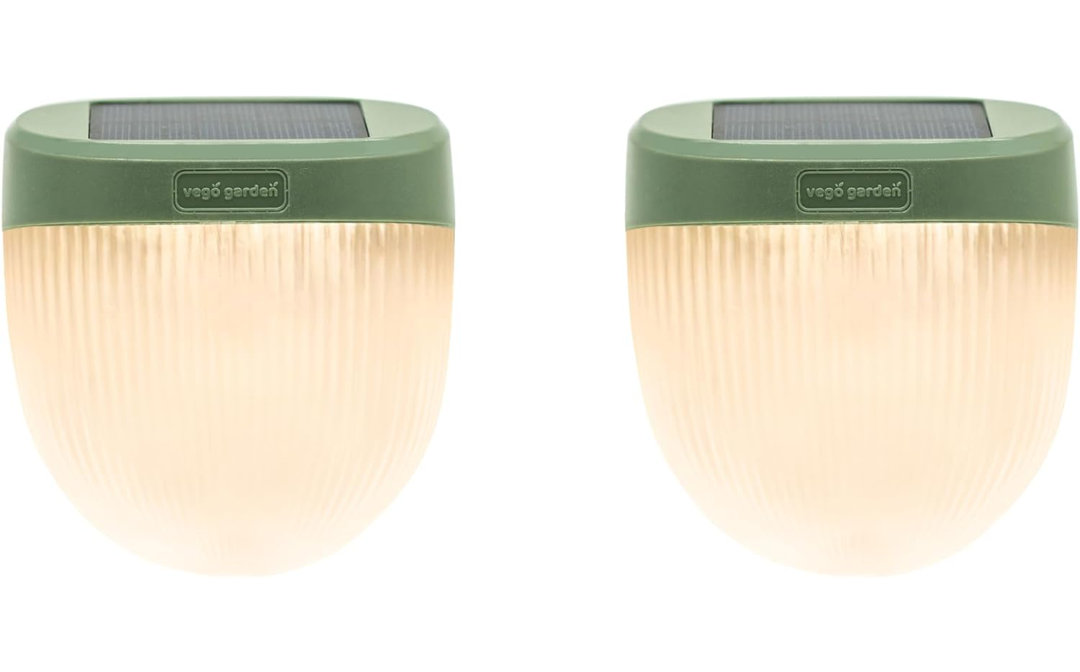Add ons Rippled Outdoor Waterproof Solar Powered Integrated LED Deck Light Pack (Set of 2) Vego Garden Fixture 
