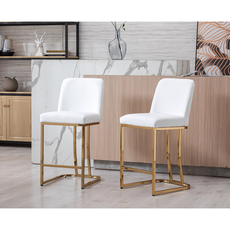 Tabouret de comptoir rembourré 24 po, Blanc