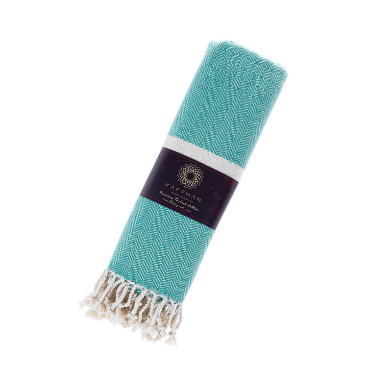 Serviette de bain et de plage Kafthan Cross - Séchage rapide et poids léger, Turquoise