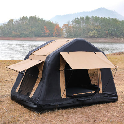 New Design Offroad Car Roof Top Tent Amphibious Inflatable Tent With Ladder For Camping( With Ladder, Two Tone Style)