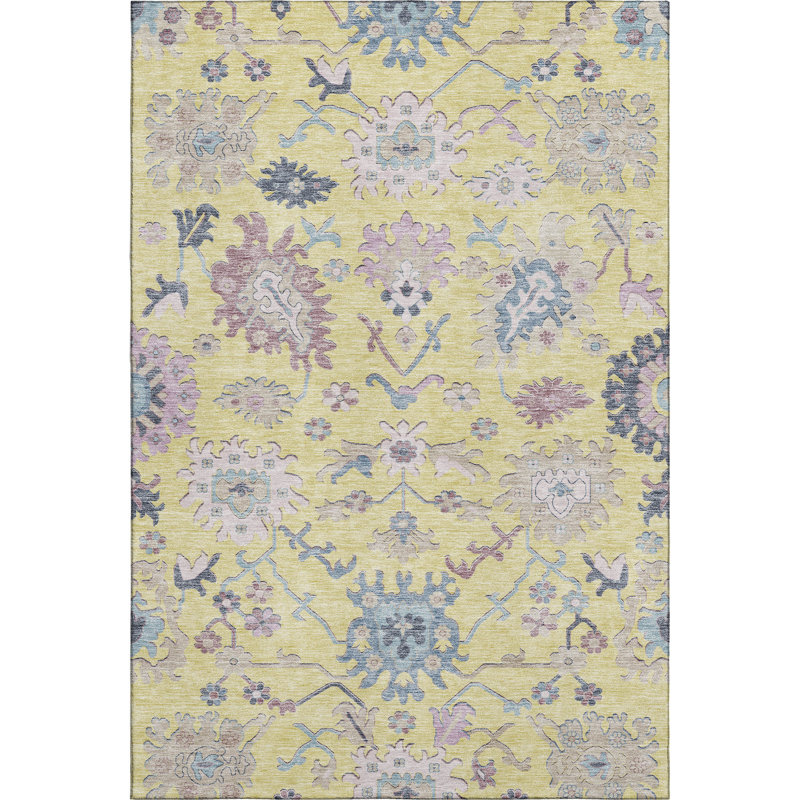 Premium Machine Washable Gurubaksh AMF1154 Global Rug, Rectangle 10' x 14'