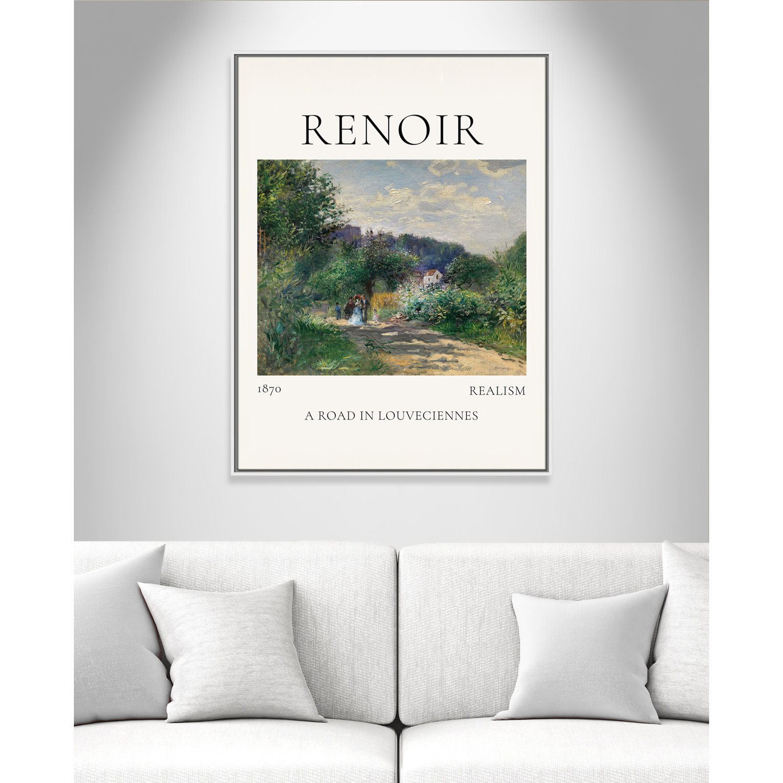 Old Masters Collection "A Road in Louveciennes" Print, Gold Floater Frame, No, 41.5" H x 31.5" W x 2" D