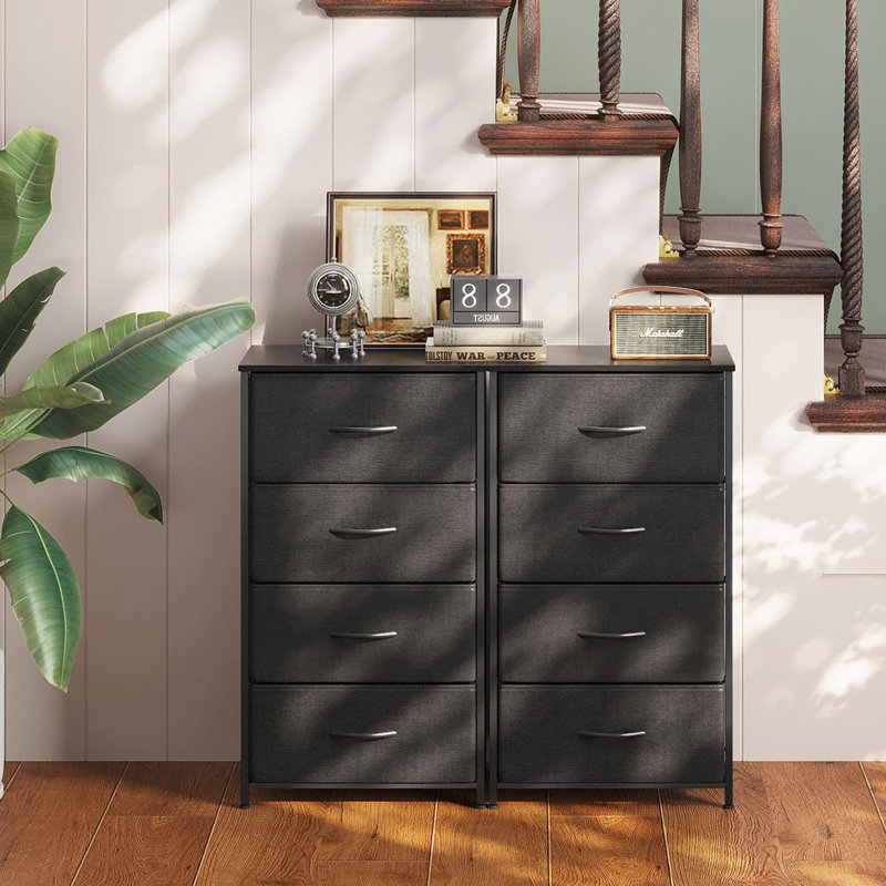 4 Drawer Storage Drawer, Black