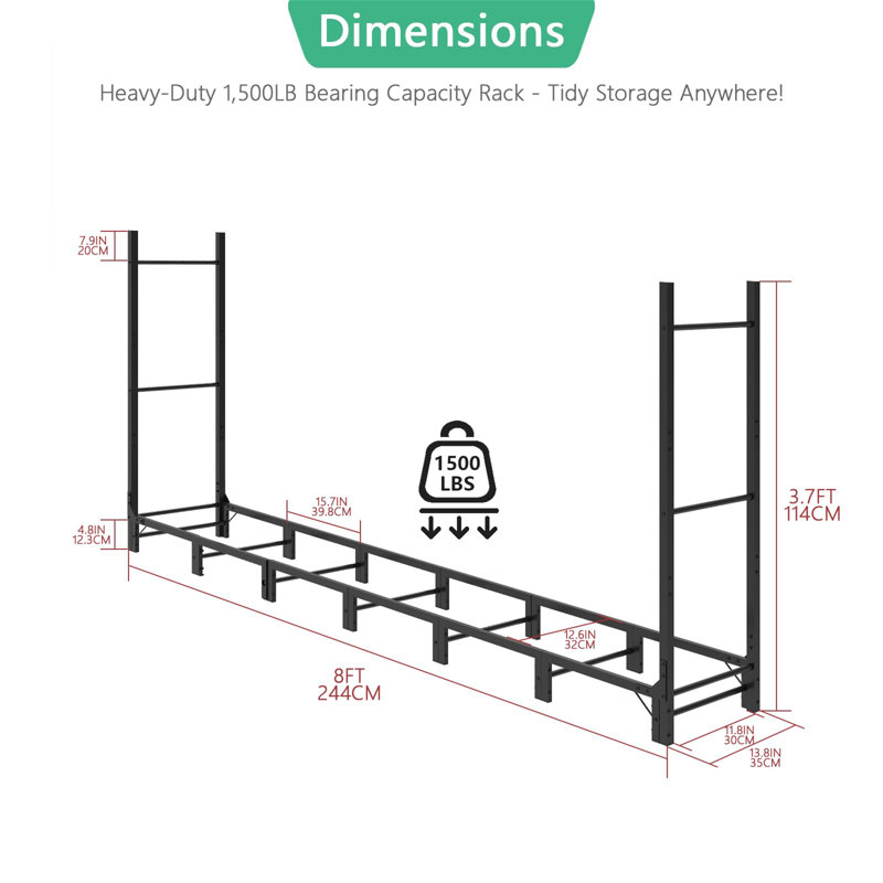 244cm W Metal Log Rack