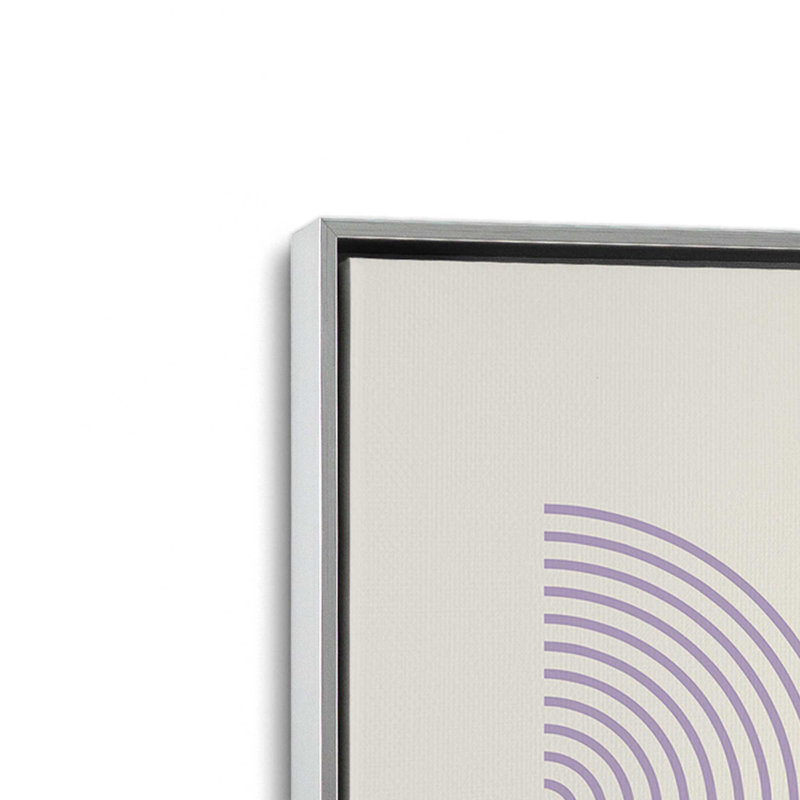 Bauhaus Flow and Composition en mauve I, ensemble de 2, H 49 po x l 66 po, Cadre flottant en chrome poli