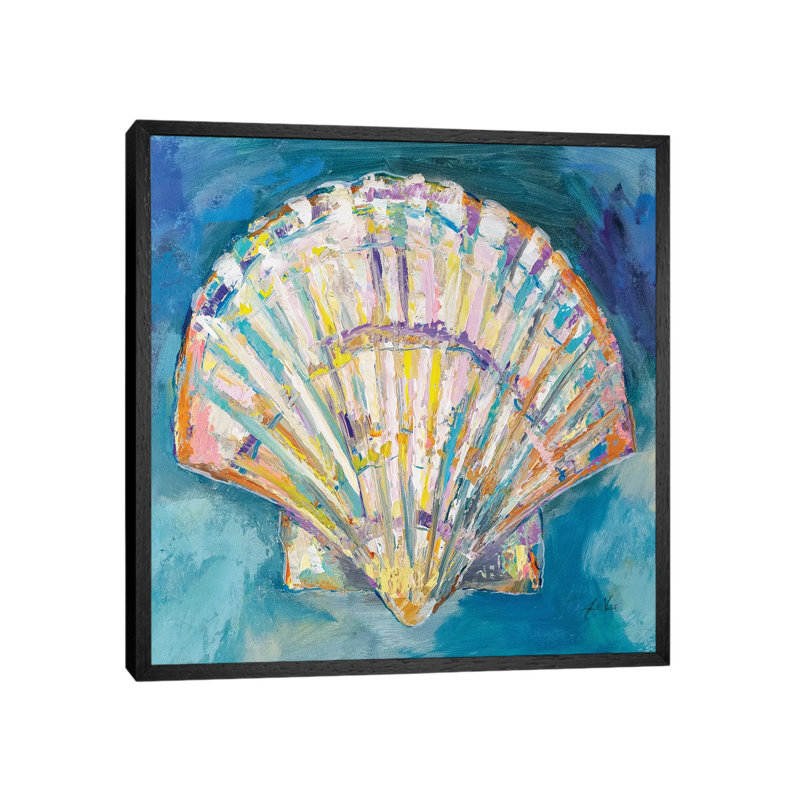 Scallop Shell Crop by Jeanette Vertentes - Floater Frame Gallery-Wrapped Canvas Giclée on Canvas, 45.72 cm H x 45.72 cm W