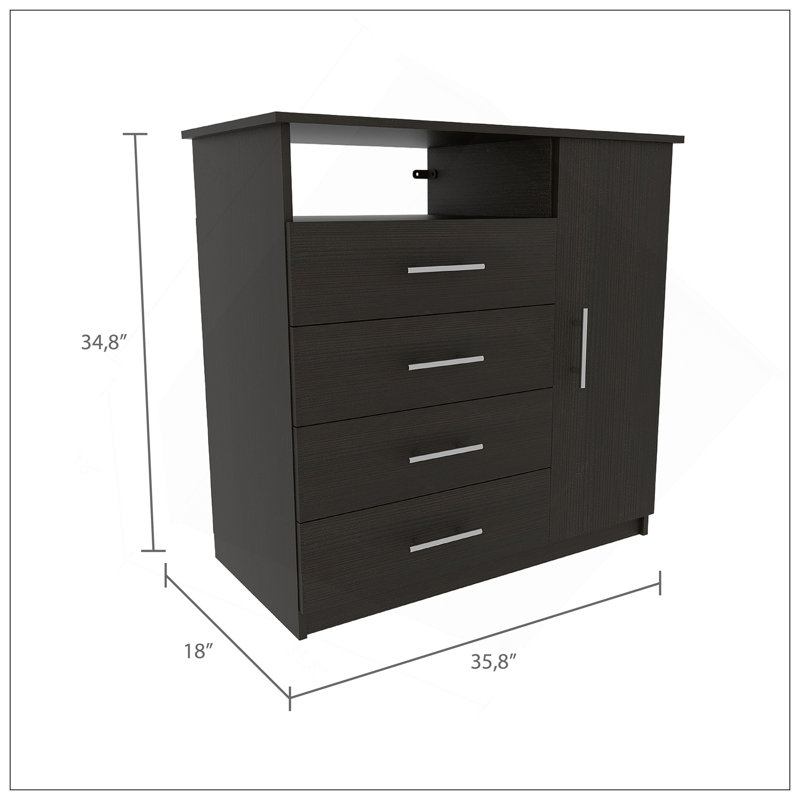 Commode simple à quatre tiroirs Carolina