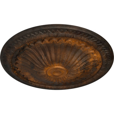 Médaillon de plafond Endurathane Alexa, DE 15 po x P 1 3/4 po (convient aux auvents jusqu'à 3 po), finition rouille peinte à la main