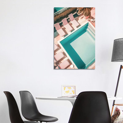 Pink Swimming Pool 1 Piece Wall Art on Canvas