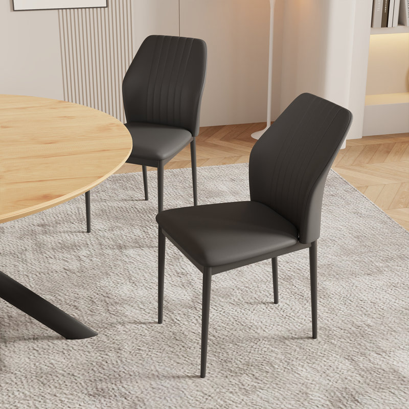7-Piece Oval Dining Table Set With 6 Modern Chairs For Dining Room, Black