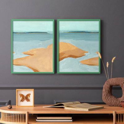 «Out on the Sandbar III», reproduction encadrée de qualité supérieure - prête à être accrochée - aucun clou requis - aucun clou requis