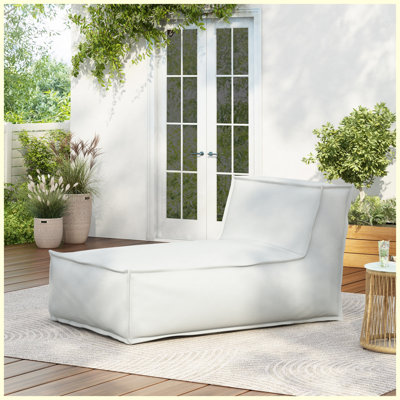 Ramona Outdoor Bean Bag Lounge Chair, Light Grey