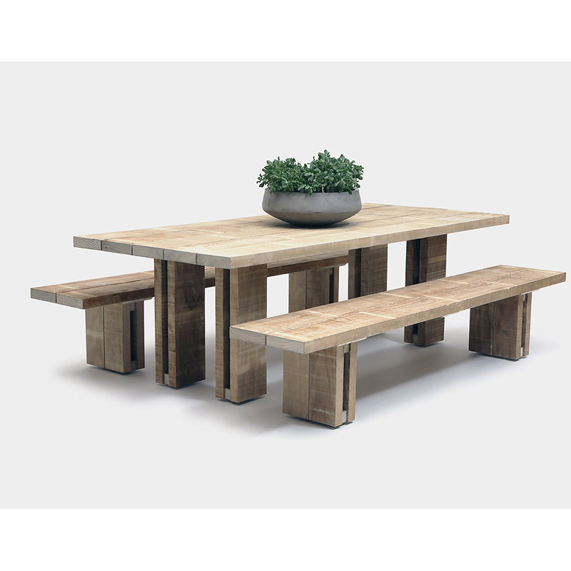 Occidental 3 Piece Outdoor Dining Set, 42" H x 96" W x 30" D