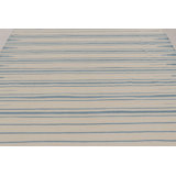 Rug & Kilim’S Indian Dhurrie Rug In Ivory And Blue Stripes
