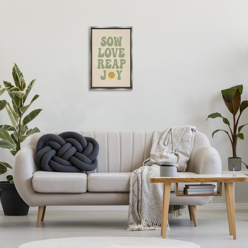 «Sow Love Reap Joy», art mural encadré sur toile flottante, design par Lil 'Rue, H 25 po x l 17 po