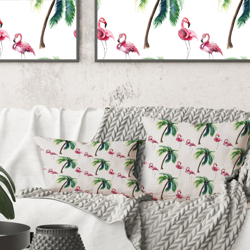 Coussin Tropical Tropical Hawaii Palm Leaves II, 16 po x 16 po