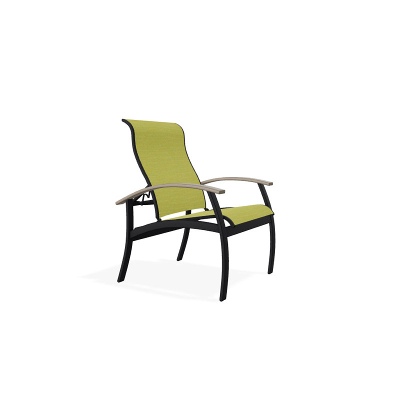 Chaise de patio Askar, Désert, Lime 38D Sunbrella®, Noir texturé