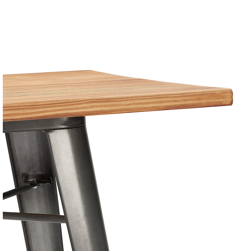 Burnettsville Metal Dining Table, Natural Wood