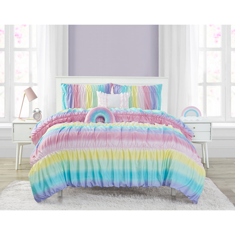 Twin Pink Ombre Microfiber Reversible Comforter Set