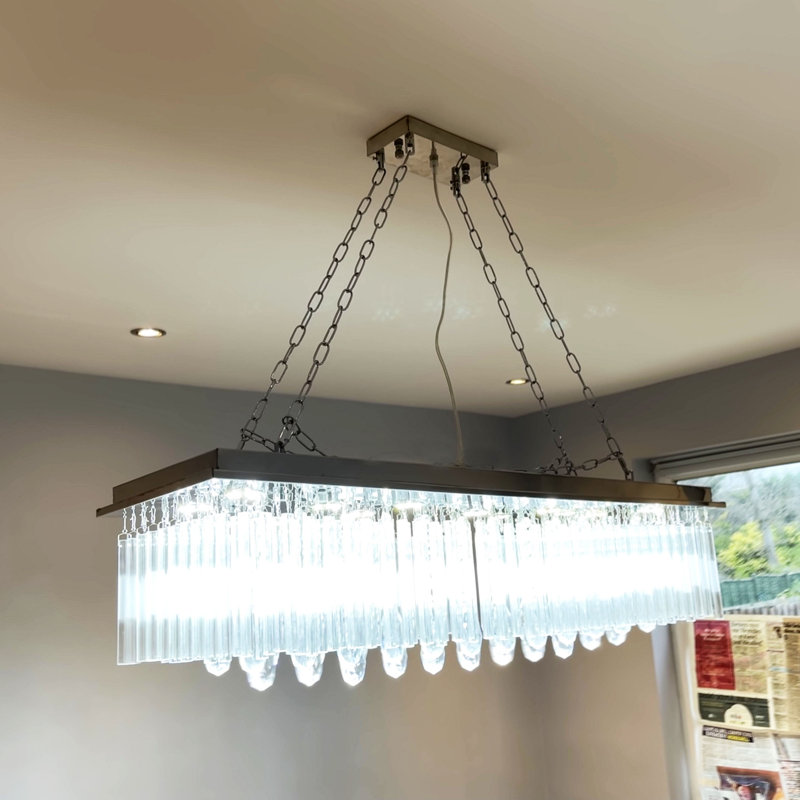 Amethy 8 - Light Chrome LED Pendant, 28cm H x 30cm W x 80cm D