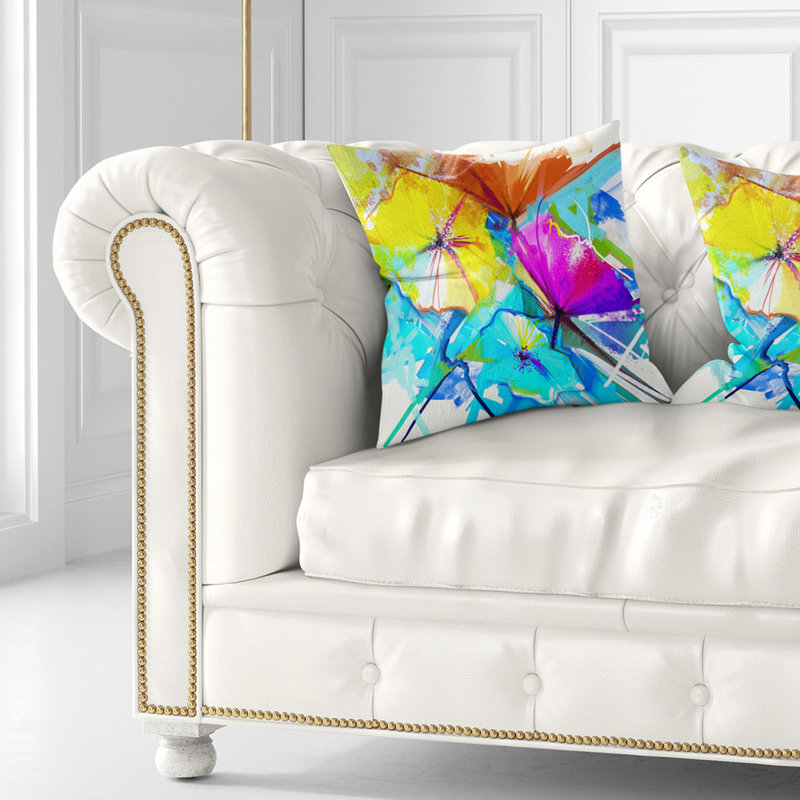 Coussin de vie floral abstract spring, 16 po x 1 po, Coussin décoratif