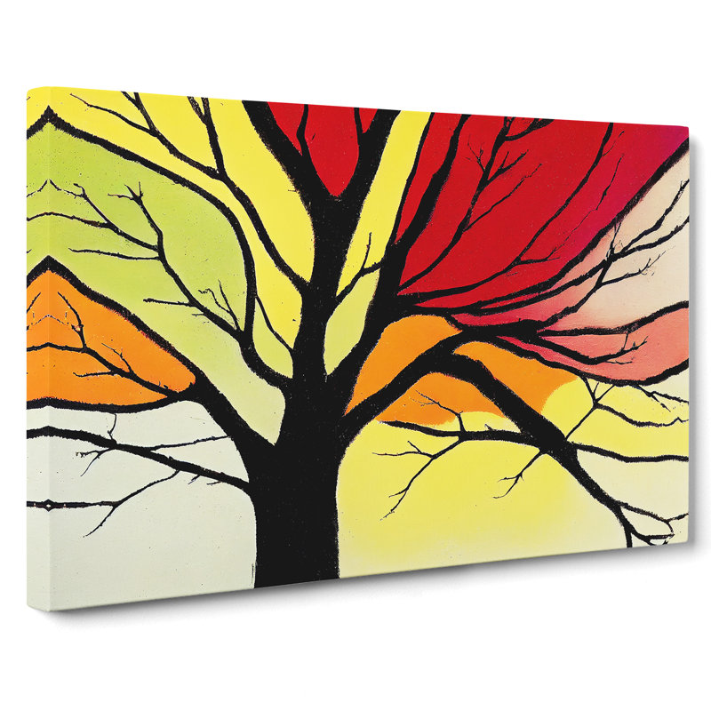 Cute Colourful Tree - Wrapped Canvas, 35cm H x 50cm W x 3cm D