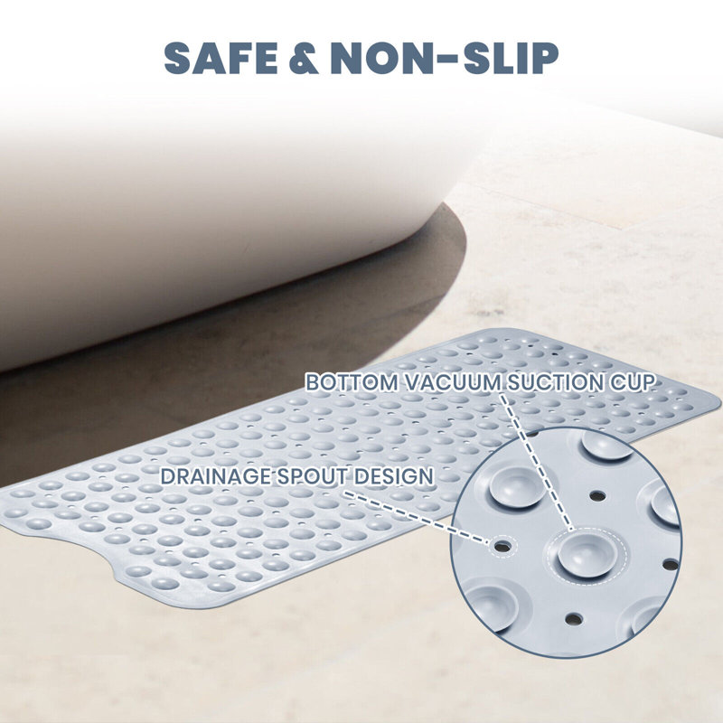 TPE,PVC-free Non-Slip Bath Mat, Blue
