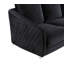 Causeuse chic moderne en velours noir de 55 po