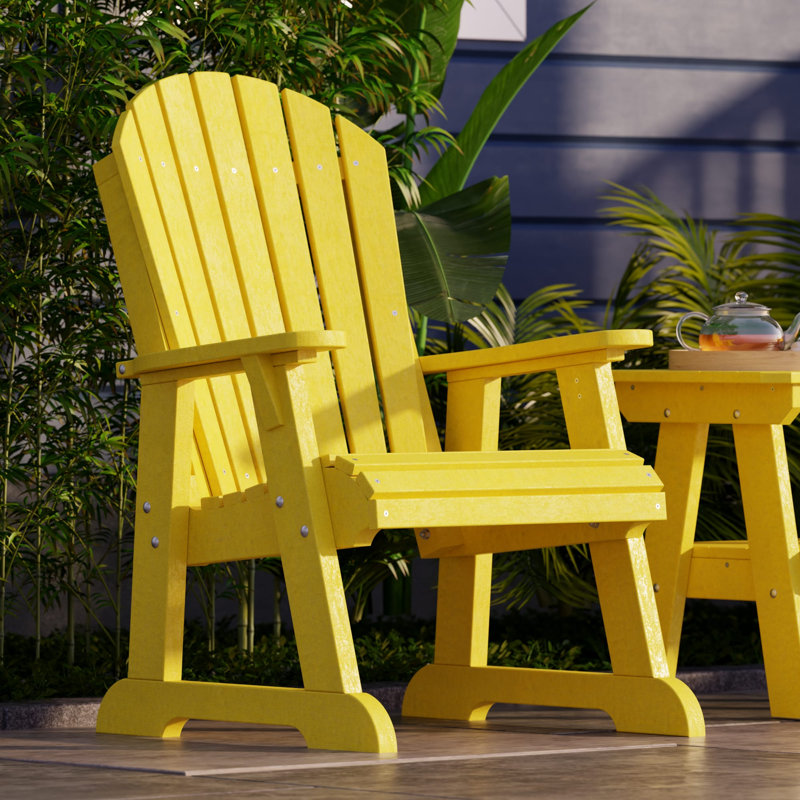 Heritage High Fan Back Chair, Lemon Yellow