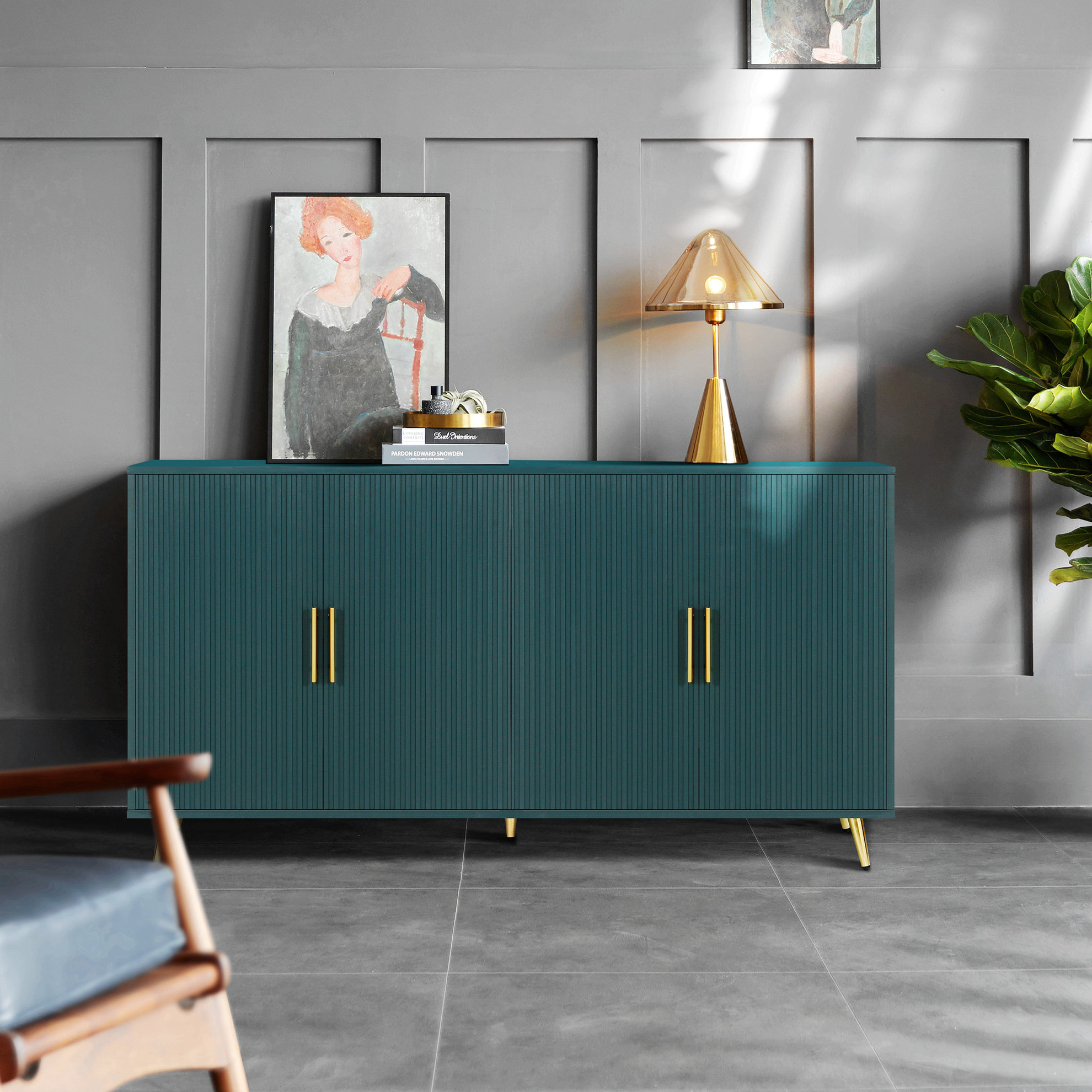 ROBOTIME Lit Poupée En Bois Avec Armoire | Rangement Vêtements | Pour Poupées Jusqu’à 55cm | À Partir De 3 Ans | Vert