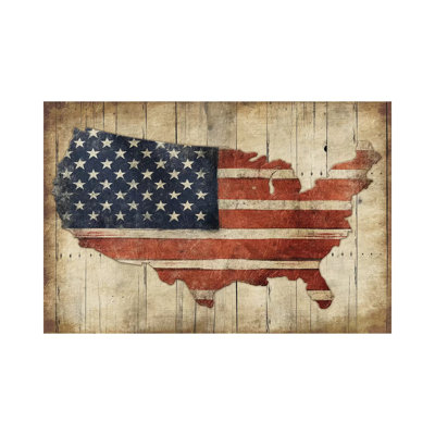 «USA Flag Wood» par Jace Gray, impression sur toile tendue