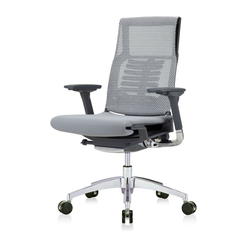 Eurotech Seating Mesh Executive Chair with Headrest, Gray, Black