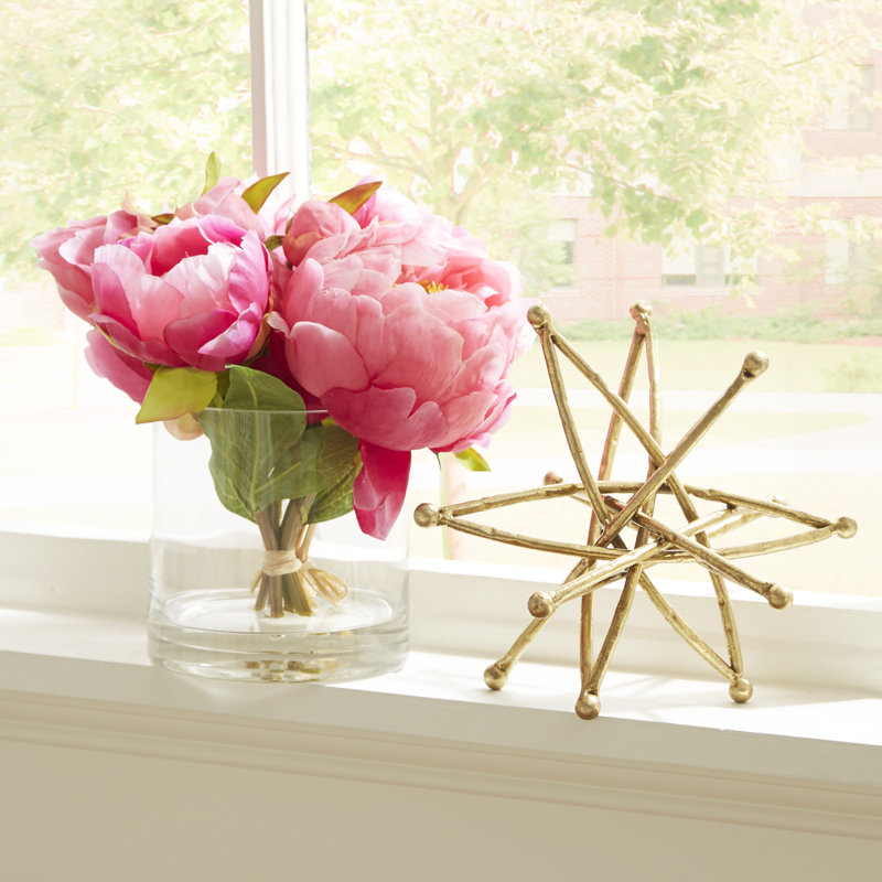 Fresh Cut Peony Floral Arrangements in Jar, Pink