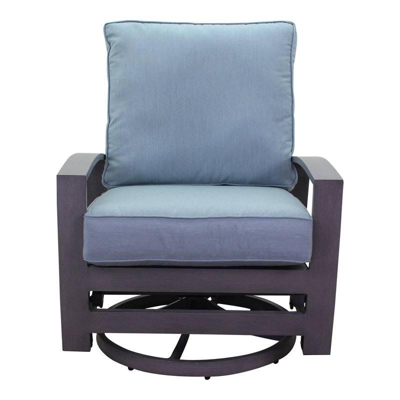 Chaise berçante pivotante avec coussins courtyard Shoaf