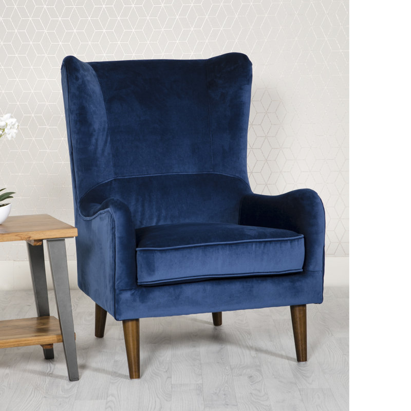 Lowery Upholstered Wingback Chair, Blue