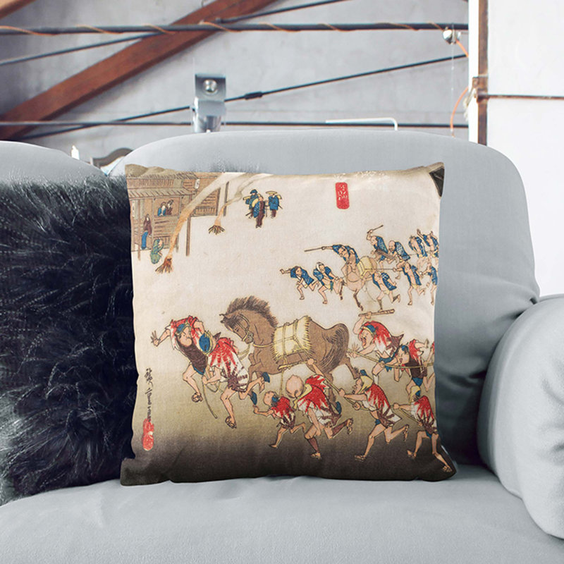 Festival at Atsuta Temple by Utagawa Hiroshige Cushion with Filling, 55cm H x 55cm W x 20cm D
