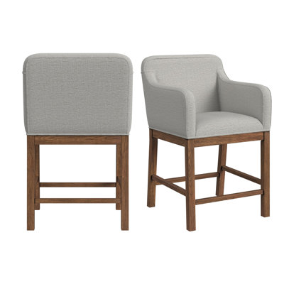 Fulcher UPH Counter Chair with Light Grey Fabric in Brown (2 Per Carton)