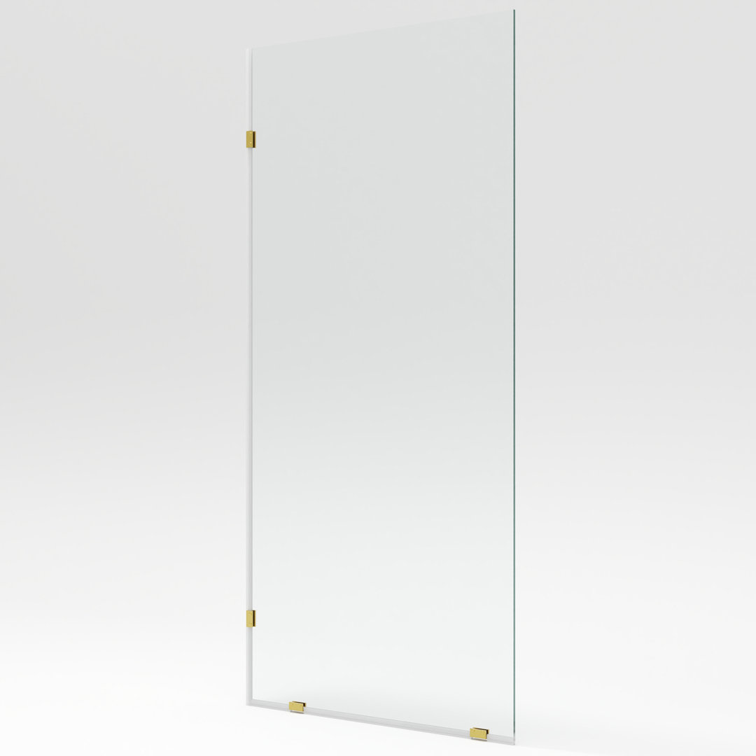 DeerValley Single Fixed Glass Panel For Shower 36"×78", Durable and Stable 10mm Thick Glass Panel,Bathroom shower glass panel, Easy to Clean, Tempered Safety Wall Panels with Hardware (Black) DeerValley 