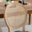Chaise en bois massif à dossier en rotin-1355978452