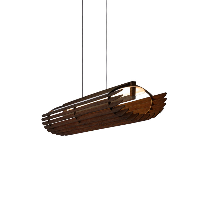 Lex 1 - Light LED Pendant, Black, Dark Stained Walnut