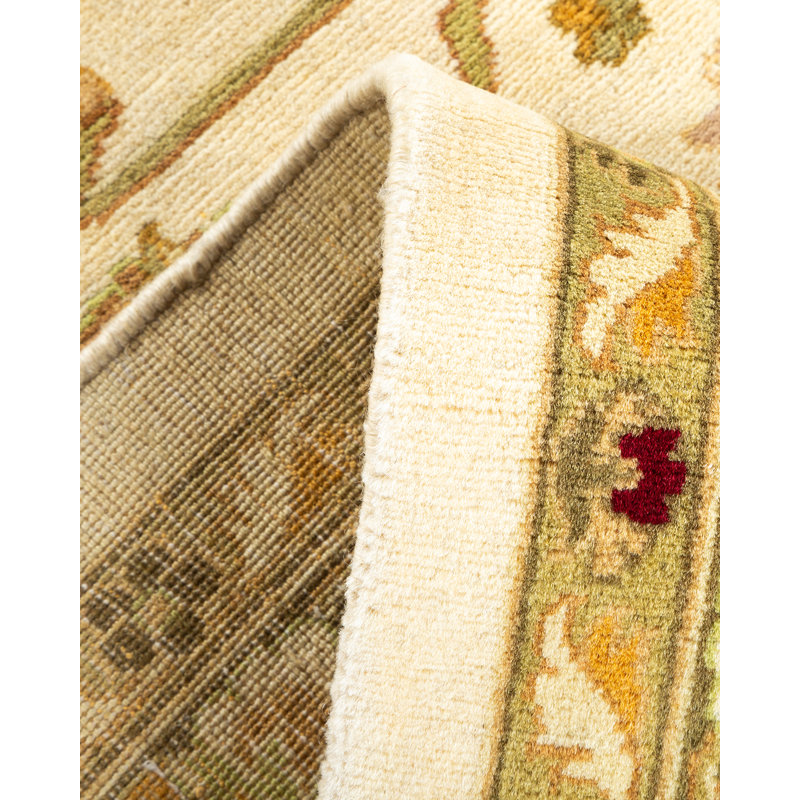 Tapis unique noué à la main ivoire 8 pi 2 po x 9 pi 10 po Keenan