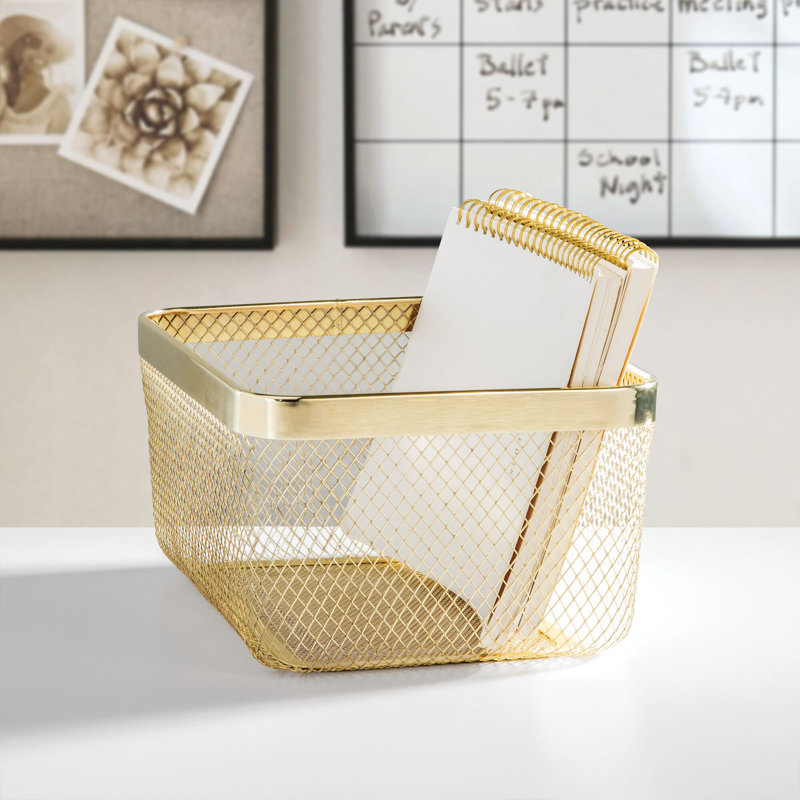Meshi Wire Basket 12 x 9 x 6, Soft Brass