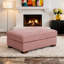 Repose-pieds rembourré carré en velours côtelé rose avec pieds en bois massif, partie modulaire simple pour canapé modulaire-301973243-301973241