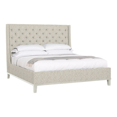 Michael Weiss Upholstered Maple Wingback Bed