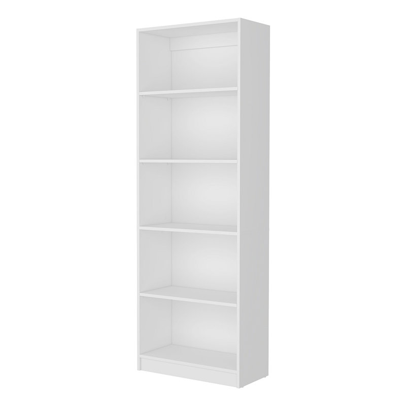 Bibliothèque blanche 5Slim, bibliothèque, tablette d'angle, bibliothèque d'angle, bibliothèque de rangement,