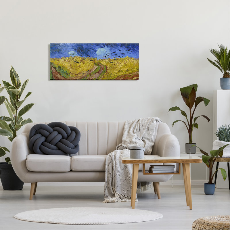 Wheatfield with Crows Vincent van Gogh, peinture classique - peinture sur toile tendue, H 17 po x l 40 po x P 1,5 po
